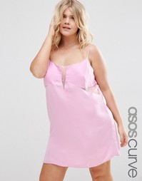 Атласная комбинация ASOS CURVE - Сиреневый