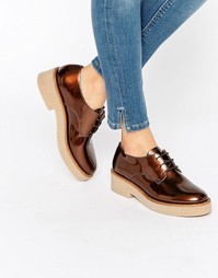 Туфли на плоской подошве ASOS MINORITY - Бронзовый металлик