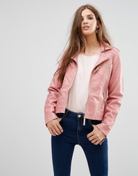 Розовая куртка из искусственной кожи Lavand - Розовый