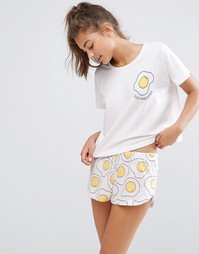 Пижамный комплект с футболкой и шортами ASOS - Мульти