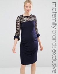 Облегающее платье с кружевными вставками Bluebelle Maternity