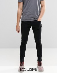 Черные суперзауженные джинсы Brooklyn Supply Co Dyker