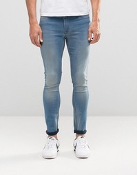 Выбеленные джинсы с покрытием ASOS - Умеренный синий