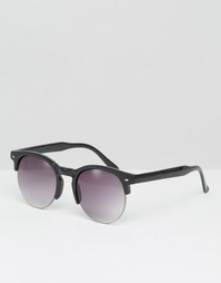 Круглые солнцезащитные очки в стиле ретро в черной матовой оправе ASOS