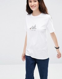 Футболка с принтом Give Me Some Space ASOS - Белый
