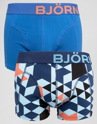 2 пары боксеров-брифов с геометрическим принтом Bjorn Borg - Синий
