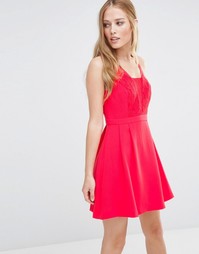 Платье с кружевной отделкой BCBG Generation - Яркий коралловый 612