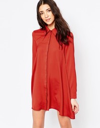 Удлиненное платье‑рубашка Glamorous - Красно-бурый