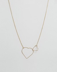 Ожерелье с сердечками ASOS - Золотой