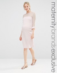 Облегающее платье с кружевными вставками Bluebelle Maternity - Розовый