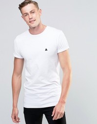 Облегающая футболка с отворотами на рукавах и логотипом ASOS - Белый