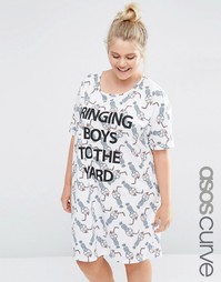 Футболка для сна ASOS CURVE Milkshake - Белый