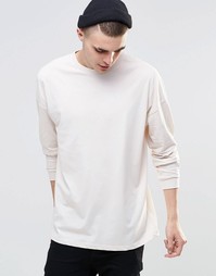 Белый oversize‑лонгслив ASOS - Бежевый