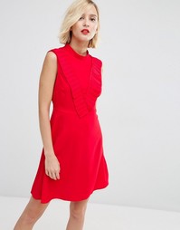 Платье-трапеция со складками спереди ASOS - Красный