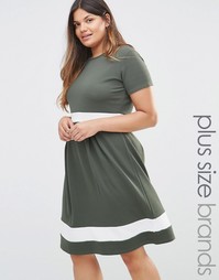 Короткое приталенное платье с контрастными вставками Praslin Plus