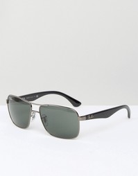 Солнцезащитные очки-авиаторы с квадратной оправой Ray-Ban - Серебряный