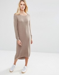 Трикотажное платье миди из переработанной пряжи ASOS