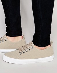 Кеды из искусственной замши на шнуровке ASOS - Серо-коричневый