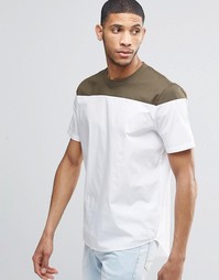 Тканая белая футболка со вставкой ASOS - Белый