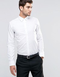 Белая строгая рубашка узкого кроя HUGO by Hugo Boss - Белый