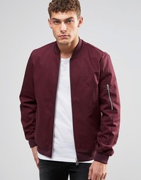 Бордовая куртка‑пилот с молнией на рукавах ASOS - Burgundy