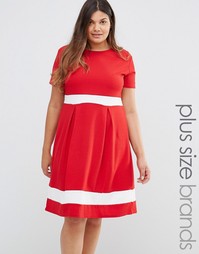 Короткое приталенное платье с контрастными вставками Praslin Plus