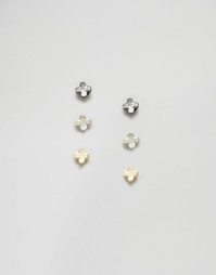 Набор миниатюрных серег‑гвоздиков в виде крестиков ASOS