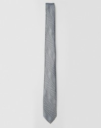 Узкий черный галстук с завитками ASOS - Черный