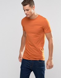 Оранжевая удлиненная облегающая футболка ASOS - Винтажный оранжевый