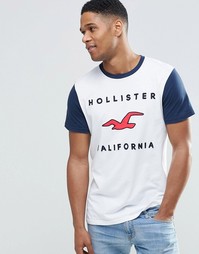Белая футболка слим Hollister - Снежно-белый