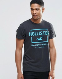 Футболка зауженного кроя Hollister Malibu Beach - Антрацитовый серый
