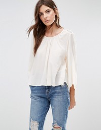 Свободный топ с кружевной кокеткой Vila - Ракушка