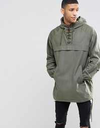 Штормовка цвета хаки с отделкой шнуровкой на горловине ASOS - Хаки