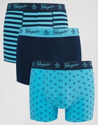 Комплект из 3 шортов-боксеров Original Penguin - Синий