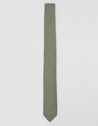Узкий галстук цвета хаки в горошек ASOS - Хаки