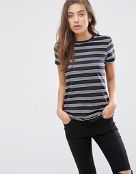 Футболка с круглым вырезом и принтом в полоску ASOS