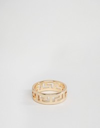 Золотистое кольцо с вырезами ASOS - Золотой