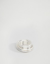 Серебристое кольцо-спираль на мизинец ASOS - Серебряный