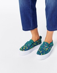 Кроссовки на плоской платформе ASOS DARCY - Leopard