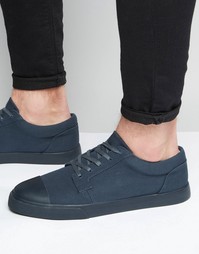 Темно-синие кеды на шнуровке с контрастным носком ASOS - Темно-синий