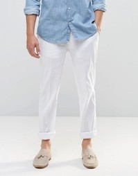 ASOS Skinny Trousers In White Linen - Белый