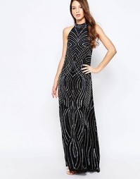 Платье-халтер макси Glamorous - Черный с отделкой бисером