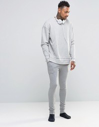 Серые меланжевые супероблегающие джоггеры в стиле casual ASOS - Серый