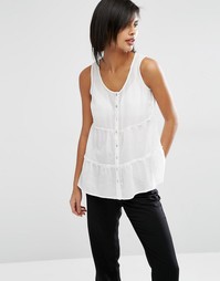 Vero Moda Tiered Button Through Shell Top - Белый