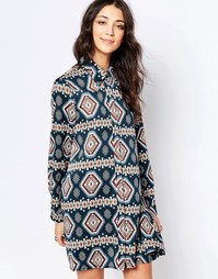 Glamorous Mixed Print Longline Shirt Dress