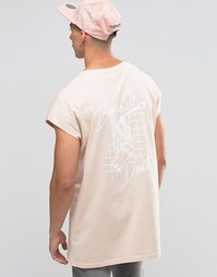 Футболка с принтом Board To Death ASOS - Розовая пыль