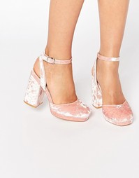 Туфли на каблуке ASOS PUTNEY - Розовый бархат
