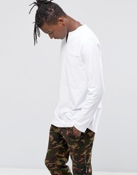 Oversize-лонгслив с тканой кокеткой ASOS - Белый
