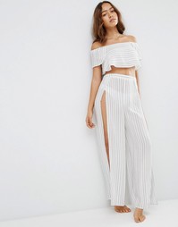 Широкие пляжные брюки в полоску ASOS Co-ord - Полоски