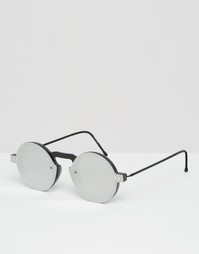 Солнцезащитные круглые очки с серебристыми зеркальными линзами Spitfir Spitfire